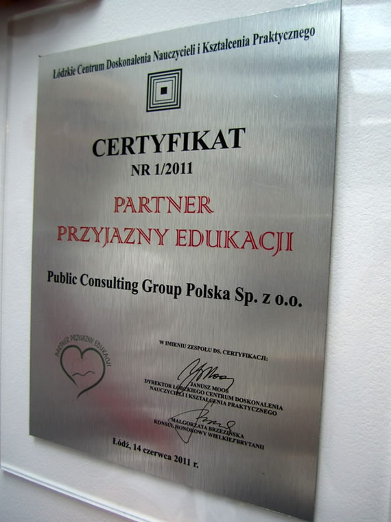 PCG Polska Partnerem Przyjaznym Edukacji, czerwiec 2011